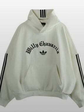 Willy Chavarria X Adidas Cropped White Hoodie